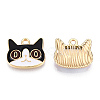 Light Gold Plated Alloy Kitten Pendants ENAM-T009-41C-1