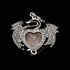 Natural Rose Quartz Heart Pendants KK-K331-01AS-06-4