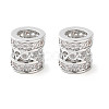 Brass Micro Pave Clear Cubic Zirconia Beads KK-U028-21P-2