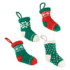 4Pcs 4 Styles Christmas Polyester Socks Pendant Decorations AJEW-TA0003-29A-3