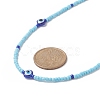 Resin Evil Eye & Glass Seed Beaded Necklace for Women NJEW-JN04243-6