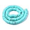 Flat Round Handmade Polymer Clay Beads CLAY-R067-10mm-20-3