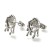 Brass Stud Earring Findings KK-K388-11P-2