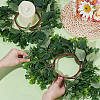 2Pcs Cloth Artificial Leaf Candle Rings Wreath AJEW-SP0004-47A-3