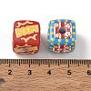 Popcorn Theme Printed Opaque Acylic European Beads AC-CBAE004-04-3