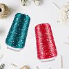 2 Rolls 2 Colors Polyester Sparkle Sequin Yarn OCOR-CY0002-52A-7