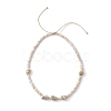 Glass with Natural Sea Shell Beads Braided Necklaces NJEW-JN04837-4