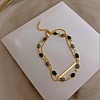 Oval Alloy Enamel Link Multi-strand Bracelets FS-WGF0A33-01-1