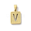 304 Stainless Steel Alphabet Pendants STAS-S152-01G-V-1