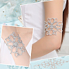 2Pcs Crystal Rhinestone Flower Link Bracelet BJEW-FG0001-02-6