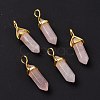 Natural Rose Quartz Pointed Pendants G-K329-52G-2