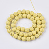 Spray Painted Natural Lava Rock Beads Strands G-N0324-D-09-2