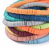 Flat Round Handmade Polymer Clay Beads CLAY-R067-6.0mm-M3-4