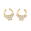 Brass Pave Clear Cubic Zirconia Circular/Horseshoe Barbell Nose Rings EJEW-D337-18B-G-4
