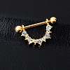 316 Surgical Stainless Steel Micro Pave Clear Cubic Zirconia Piercing Nipple Rings WGC2D91-01-1