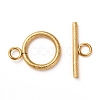 Ion Plating(IP) 304 Stainless Steel Textured Toggle Clasps STAS-A048-01G-1
