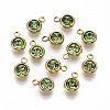 PVD Vacuum Plating 201 Stainless Steel Rhinestone Charms STAS-S068-08G-2