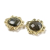 Natural Labradorite Faceted Connector Charms G-M431-09G-02-2