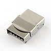 Tarnish Resistant Smooth Surface 201 Stainless Steel Watch Band Clasps STAS-R063-84-2
