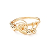 Brass Beaded Finger Ring RJEW-JR00516-4