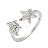 304 Stainless Steel Open Cuff Finger Rings for Women RJEW-B109-07P-02-4