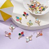 20Pcs 5 Colors Alloy Enamel Pendants ENAM-YW0002-82-5