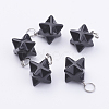 Natural Obsidian Pendants G-E398-02B-2
