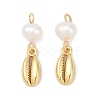 Natural Cultured Freshwater Pearl & Brass Pendants KK-U062-05G-1