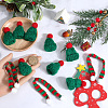 12Pcs Woolen Crochet Mini Hat with Pom Pom Ball with 12Pcs Mini Knitting Wool Yarn Scarf with 1Pc Rectangle Plastic Bags AJEW-SC0003-46B-3