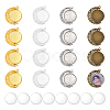 DIY Blank Dome Alloy Flat Round with Mooon Pendant Making Kits DIY-UN0006-45-1