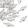SHEGRACE Brass Pave Cubic Zirconia Oval Connector Charms XGRQ2O400-439A-P-1