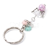 Angel Acrylic Beaded Keychain with Flower Opaque Resin Charms KEYC-JKC00533-3