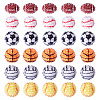 30Pcs 6 Styles Sport Theme Resin Rhinestone Beads RESI-TA0003-97-3