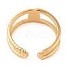 Ion Plating(IP) 304 Stainless Steel Open Cuff Rings for Women RJEW-Z057-10G-04-3