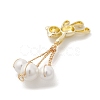 Alloy & Shell Pearl Copper Wire Wrapped Big Pendants PALLOY-JF04808-02-4