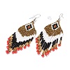 Glass Seed Braided Rhombus with Tassel Chandelier Earrings EJEW-H084-01P-2