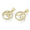 Brass Micro Pave Cubic Zirconia Pendants X-ZIRC-S061-199H-G-NF-2