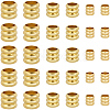 120Pcs 3 Styles Rack Plating Brass Beads KK-BBC0023-42-7