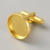 Brass Cufflinks Cabochons Settings KK-WH0088-62B-1