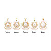 Brass Micro Pave Cubic Zirconia Cup Pearl Peg Bails Pin Pendants KK-T079-04G-2