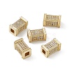 Brass Micro Pave Clear Cubic Zirconia Beads KK-E068-VB458-4