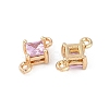 Brass Pave Glass Rhombus Links Connector Charms X1-GLAA-Q088-001A-2