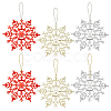3 Bags 3 Colors Glitter Snowflake Plastic Pendant Decorations AJEW-GA0006-08-1