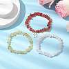 3Pcs 3 Styles Natural Rose Quartz & Citrine & Red Agate Chips Stretch Bracelets Sets BJEW-JB11076-03-2