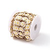 Ion Plating(IP) 304 Stainless Steel Daisy Flower Link Chains with Enamel AJEW-J035-03G-09-4
