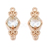 Brass Pave Faceted Glass Connector Charms FIND-T070-03G-1