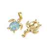Brass Micro Pave Cubic Zirconia Pendants KK-C093-09G-02-2
