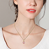10Pcs Natural Agate Peach Charms with Brass Jump Rings G-BBC0001-62-4