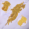 Flower & Leaf Glass Rhinestone Embroidery Cloth Sew on Appliques PATC-WH0008-131-4
