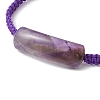 Adjustable Tube Natural Gemstone Braided Bracelets for Women BJEW-JB11006-02-3